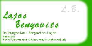 lajos benyovits business card